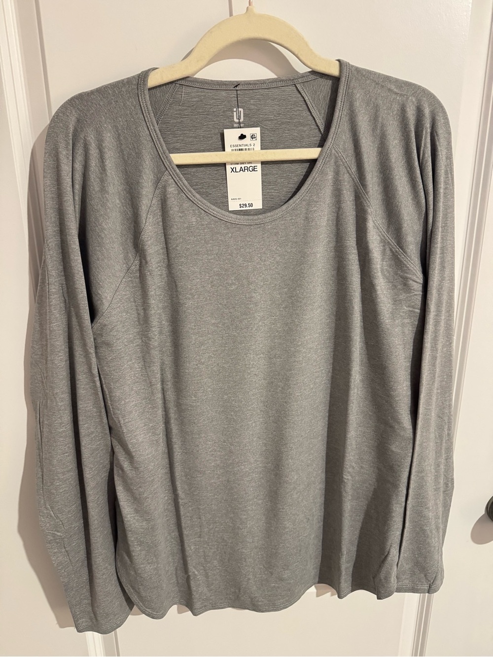 NWT Ideology Essentials 2 Active Long Sleeve Shirt Storm Grey XL